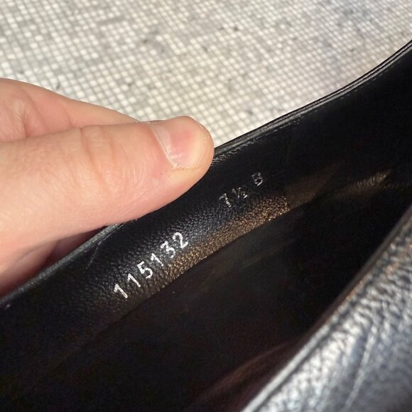 Gucci Black Leather Web Stripe Interlocking GG Pumps - Picture 10 of 13